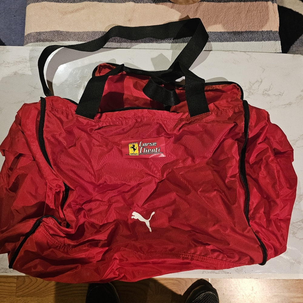 Vintage Puma Ferrari Red Duffel Bag